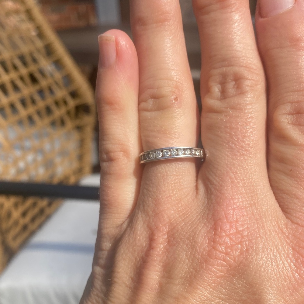 Forever Bride 10 KT white gold 1/2 CTTW diamond Channel Set diamond Ring ๐ - Picture 11 of 13